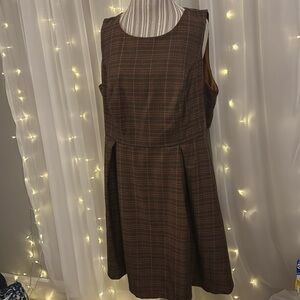 ModCloth Touch of Structure A-Line Plaid Lined Pleated Skater Dress - 20
